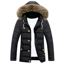 Load image into Gallery viewer, Plus Size M-3XL Mens Thicken Winter Down Coat Fur Collar Fleece Cotton Padded Jackets Men Hooded Parka Comfortable Outwear