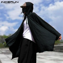 Load image into Gallery viewer, Fashion 2018 Hiphop Men's Cardigan Hoodie Cloak Long Sleeve Autumn Outwear Casual Jacket Cape Coat Men Clothing Black INCERUN