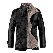 Load image into Gallery viewer, Warm Winter Men's Jackets Thicken Faux Fur Retro PU Leather Men Coat Windproof Slim Fit Jackets Male cowboy Men Winter Clothes