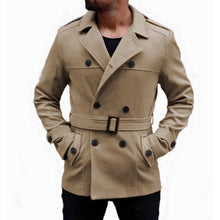 Load image into Gallery viewer, Warm Winter Fashion Men&#39;s Trench Long Coats Wool Coat Turn Down Collar Slim Fit Double Breasted Jackets British Outwear Hombre
