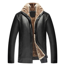 Load image into Gallery viewer, Classic Jackets Mens Coats PU Leather Fleece Thick Zipper Slim Fit Outwear Male Coats Warm Winter Jaqueta Masculina Overcoats