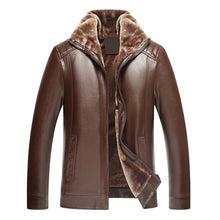 Load image into Gallery viewer, Classic Jackets Mens Coats PU Leather Fleece Thick Zipper Slim Fit Outwear Male Coats Warm Winter Jaqueta Masculina Overcoats