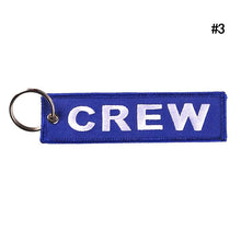 Load image into Gallery viewer, 1Pcs New CREW Flight Embroidery Key Chain Woven Keychain
