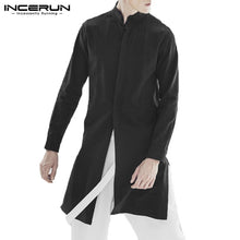Load image into Gallery viewer, INCERUN Fashion Cardigan Mens Jackets Long Stand Collar Coats Jackets Button Up Trench Overcoats Men Winter Clothing Male Coats