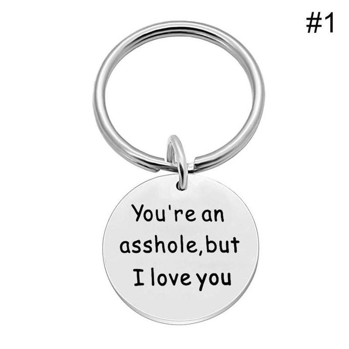 You're My Favorite Asshole Key Chain Stainless Steel Keyring Funny Keychain for Boyfriend Husband Valentine's Gifts