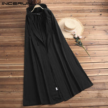 Load image into Gallery viewer, Punk Gothic Trench Mens Long Coats Cloak Hiphop Jacket Outwear Vintage Cape Male Men Clothing Windbreaker Hooded Hombre INCERUN