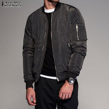 Load image into Gallery viewer, 2018 ZANZEA Mens Clothing Men Zip-up Long Sleeve Bomber Baseball Coat Jackets Casual Loose Biker Jackets Jaqueta Masculina Veste