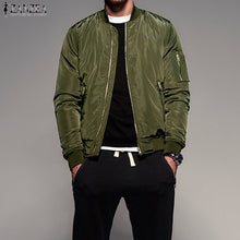 Load image into Gallery viewer, 2018 ZANZEA Mens Clothing Men Zip-up Long Sleeve Bomber Baseball Coat Jackets Casual Loose Biker Jackets Jaqueta Masculina Veste