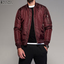 Load image into Gallery viewer, 2018 ZANZEA Mens Clothing Men Zip-up Long Sleeve Bomber Baseball Coat Jackets Casual Loose Biker Jackets Jaqueta Masculina Veste