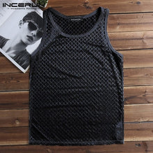 Load image into Gallery viewer, Brand Fashion Transparent Sexy Tank Casual Tee See Through Men Tank Tops Male Camiseta Night Club Dance Unisex Men Clothes
